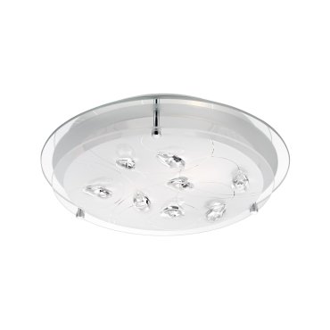 Nova Luce Vedere - plafondverlichting - Ø 31,5 x 6 cm - wit en chroom
