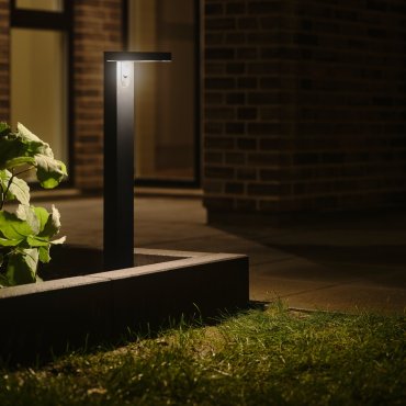 Nordlux Rica Square Solar - tuinpaal op piek op zonne-energie - Ø 15 x 60 cm - 5W LED incl. - IP44 - zwart