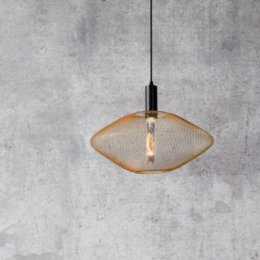 Lucide Mesh - hanglamp - Ø 45 x 135 cm - mat goud