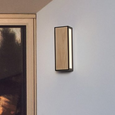Nova Luce Astral - buiten wandverlichting - 8,6 x 25,8 x 9 cm - 10W LED incl. - IP65 - donker antraciet en hout