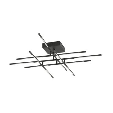 Nova Luce Raccio - plafondverlichting - 94,5 x 94,5 x 21 cm - 48W dimbare LED incl. - zwart
