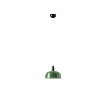 Faro Tatawin M - hanglamp - Ø 25 x 211,5 cm  - satijnzwart en glansgroen