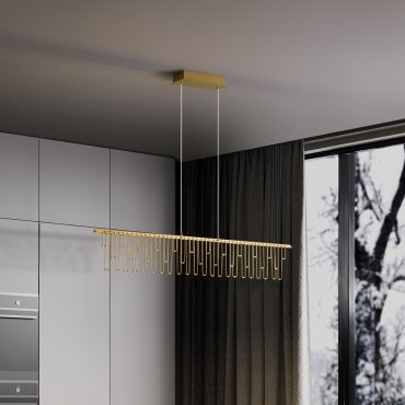 Nova Luce Stellar - hanglamp - 120 x 150 x 8 cm - 17W dimbare LED incl. - goud