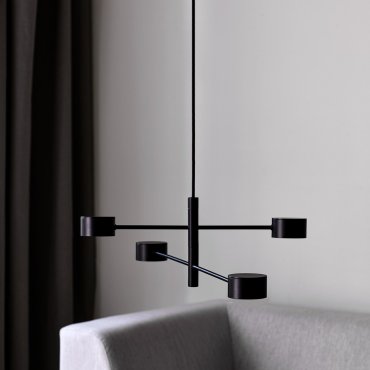 Nordlux Clyde - hanglamp - 89,6 x 8,5 x 222,3 cm - 3 stappen dimmer - 4 x 5W LED incl. - zwart
