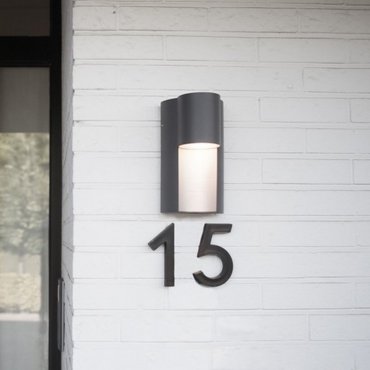 Lutec Urban - buiten wandverlichting - 12,4 x 9,2 x 22 cm - IP54 - donkergrijs