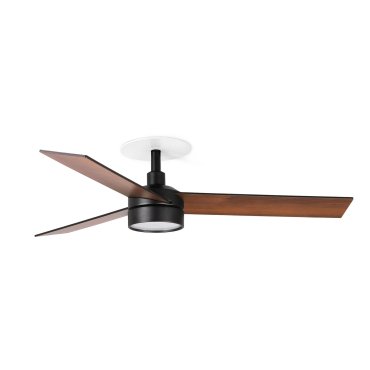 Faro Rudder S - plafondventilator met licht en inbouwrozet - Ø 106 cm - mat zwart