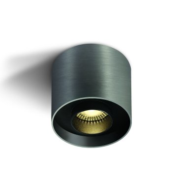 ONE Light Dark Light Cylinders - opbouwspot met verwisselbare reflectoren - Ø 10 x 10 cm - 22W LED incl. - metaalgrijs