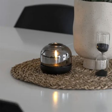 Konstsmide - decoratieve kaars op batterijen - Ø 8,5 x 7,5 cm - zwart