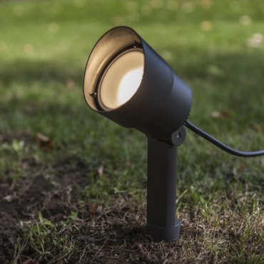 Lutec Explorer - grondspot op piek - 8 x 8 x 40 cm - 5,9W LED incl. - IP54 - donkergrijs