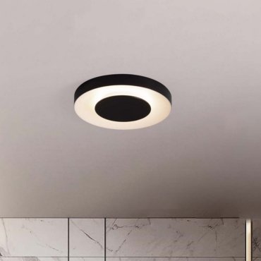 Nova Luce Pada - plafondlamp - Ø 40 x 5 cm - 25W dimbare LED incl. - zandzwart en wit