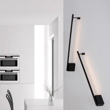 Nova Luce Gropius - wandverlichting - 60 x 7 x 3,5 cm - 10W LED incl. - zand zwart