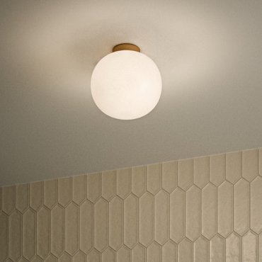 Nordlux Alton - plafondverlichting - Ø 27,5 x 24 cm - messing en opaal wit