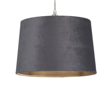 Searchlight Drum Shade - lampenkap - Ø 30 x 20 cm - antraciet en geborsteld goud