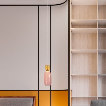 Nova Luce Pluma - hanglamp - Ø 15 x 179 cm - 9W LED incl. - goud, glanzend geel en roze glas