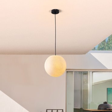 Nova Luce Moon - buiten hanglamp - Ø 30 x 200 cm - IP65 - wit en zwart