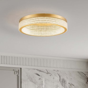 Nova Luce Kinara - plafondlamp - Ø 60 x 11 cm - 70W dimbare LED incl. - goud