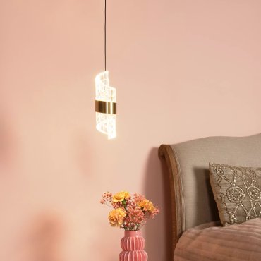Lucide Kligande - hanglamp - Ø 13 x 150 cm - 9W LED incl. - goud