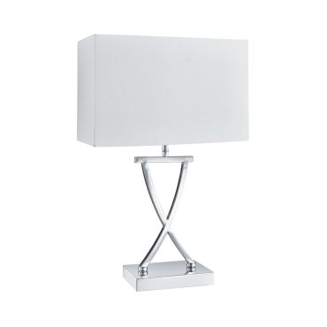 Searchlight Club - tafellamp - 31 x 20 x 48,5 cm - wit en chroom