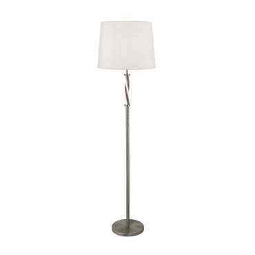 Searchlight Vegas - staanlamp - Ø 39 x 154 cm - 6W LED incl. - satijn zilver en wit