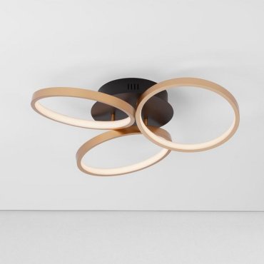 Nova Luce Elize - plafondlamp - Ø 55 x 12 cm - 28W dimbare LED incl. - zwart en goud