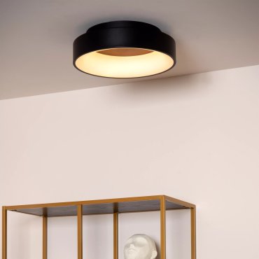 Lucide Mirage - plafondlamp - Ø 38 x 11,5 cm - 22W dimbare LED incl. - zwart