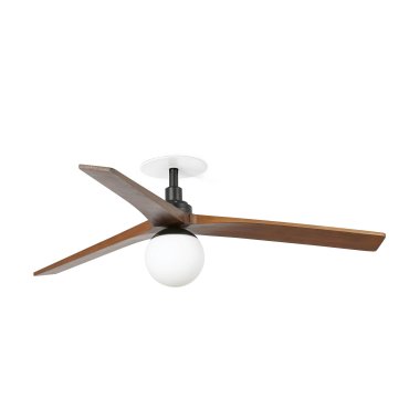 Faro Klim M - plafondventilator met licht en inbouwrozet - Ø 125 cm - mat zwart en donker walnoot