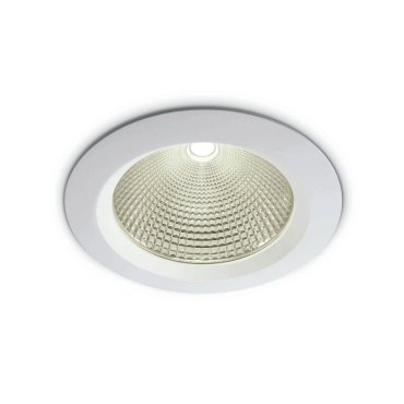 ONE Light COB Downlight Range Die Cast - inbouwspot - Ø 230 mm, Ø 210 mm inbouwmaat - 60W LED incl. - wit - warm witte lichtkleur