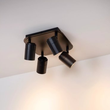 Lucide Lennert - opbouwspot - 22 x 22 x 12,5 cm - 4 x 5W dimbare LED incl. - IP44 - zwart
