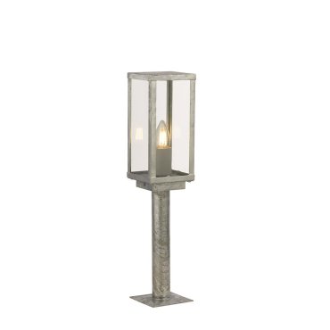 Searchlight Box II - tuinpaal - 11 x 11 x 50 cm - IP44 - gegalvaniseerd zilver