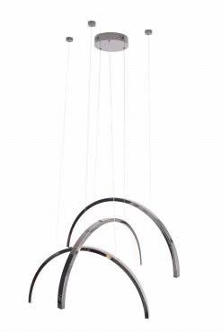 Maxlight Trio Arc - hanglamp - 80 x 180 cm - 3 x 21W LED incl. - zwart en chroom