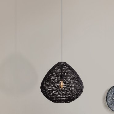 Nova Luce Melody - hanglamp - Ø 50 x 200 cm - zwart