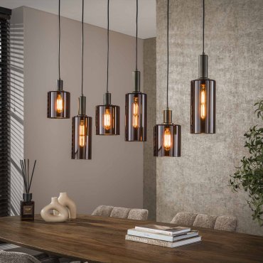 Vico Sepiora - hanglamp - 118 x 14 x 150 cm - sienna bruin