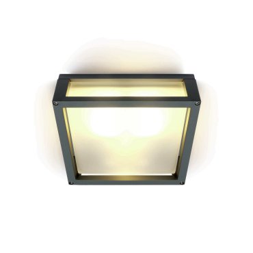 ONE Light Outdoor E27 Square - buiten plafond/wandverlichting - 25 x 25 x 9,5 cm - IP54 - antraciet