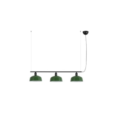Faro Tatawin M - hanglamp - 100 x 210 cm - satijnzwart en glansgroen
