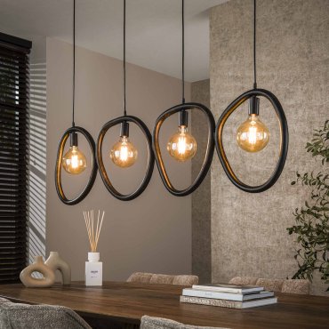 Vico Pebble - hanglamp - 140 x 9 x 150 cm - artic zwart