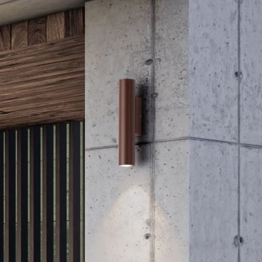 Nova Luce Torrin - buiten wandverlichting - Ø 4,5 x 23 x 7,5 cm - 3W LED incl. - IP65 - corten