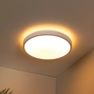 Lucide Dasher - plafondlamp - Ø 41 x 10,6 cm - 24W LED incl. - IP44 - wit