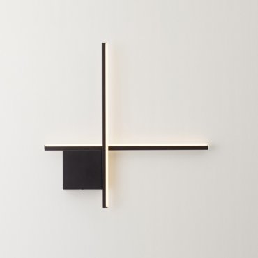 Nova Luce Cross - wandlamp - 50 x 50 x 4 cm - 15W dimbare LED incl. - zandzwart