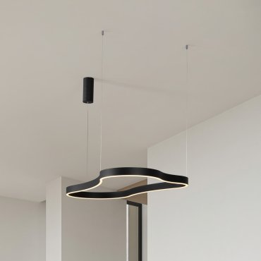 Nova Luce Dussa - hanglamp - 66 x 150 x 120 cm - 61W dimbare LED incl. - zandzwart
