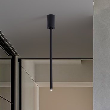 Nova Luce Ornos - plafondlamp - Ø 5 x 49,5 cm - 4W LED incl. - zandzwart
