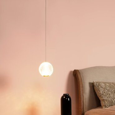Lucide Cintra - hanglamp - Ø 14 cm x 150 cm - 5,7W LED incl. - transparant en goud
