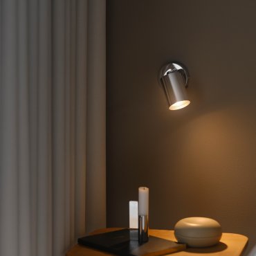 Nordlux Explore - wandlamp met schakelaar -  Ø 8 x 14,5 cm - chroom