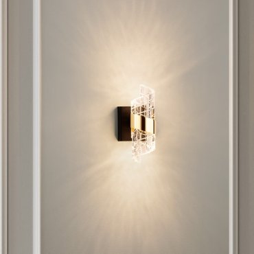 Nova Luce Seneca - wandlamp - 12,3 x 22 x 10 cm - 9W LED incl. - goud en zwart