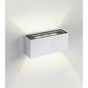 ONE Light Outdoor Wall Up &amp; Down Lights - buiten wandverlichting - 18 x 7 x 6,5 cm - 2 x 6W LED incl. - IP54 - wit