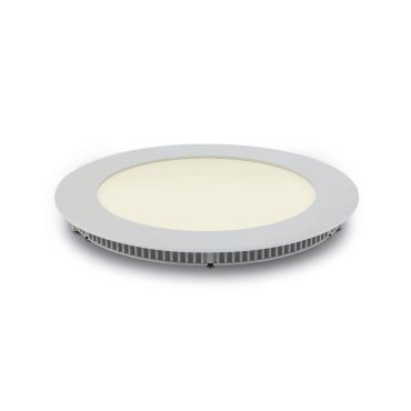 ONE Light Round Recessed Panel - inbouw plafondverlichting - Ø 17,3 x 2,2 cm - 12W LED incl. - IP40 - wit - warm witte lichtkleur
