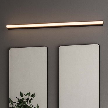 Nova Luce Endo - wandlamp - 82 x 5,5 x 4,5 cm - 26W LED incl. - IP44 - zandzwart