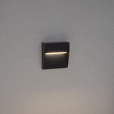 Nova Luce Nectar - buiten wandverlichting - 11 x 3 x 11 cm - 3W LED incl. - IP65 - donker antraciet