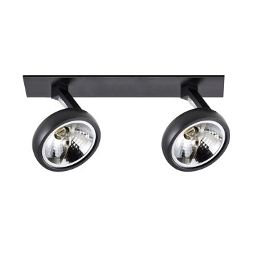 Zuma Line Gino DL 2 - opbouwspot met inbouw rozet - 20,6 x 30 cm - zwart