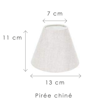 Authentage lampenkap voor Fiston - 13 x 7 x 11 cm - licht piré chiné