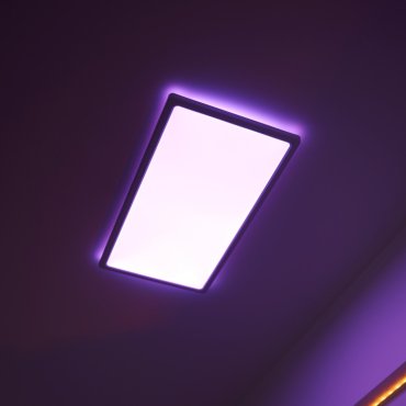 Nordlux Smart Harlow - plafondverlichting - slimme verlichting - 59,5 x 29,4 x 2,3 cm - 21W LED incl. - IP54 - wit